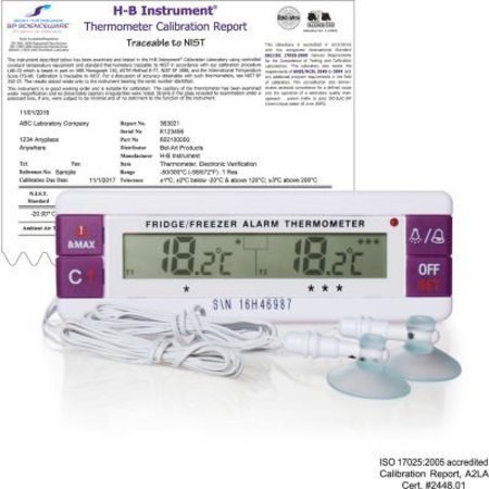 BEL-ART H-B DURAC Calibrated Dual Zone Electronic Thermometer with Waterproof Sensors, -40/70C External 602090300